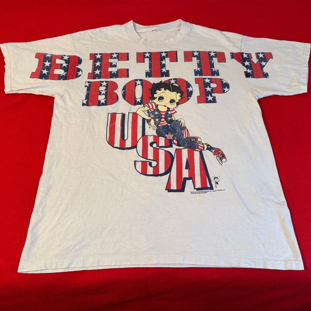 Vintage 1994 Betty Boop USA Stars & Stripes T-Shirt Size XL Men’s